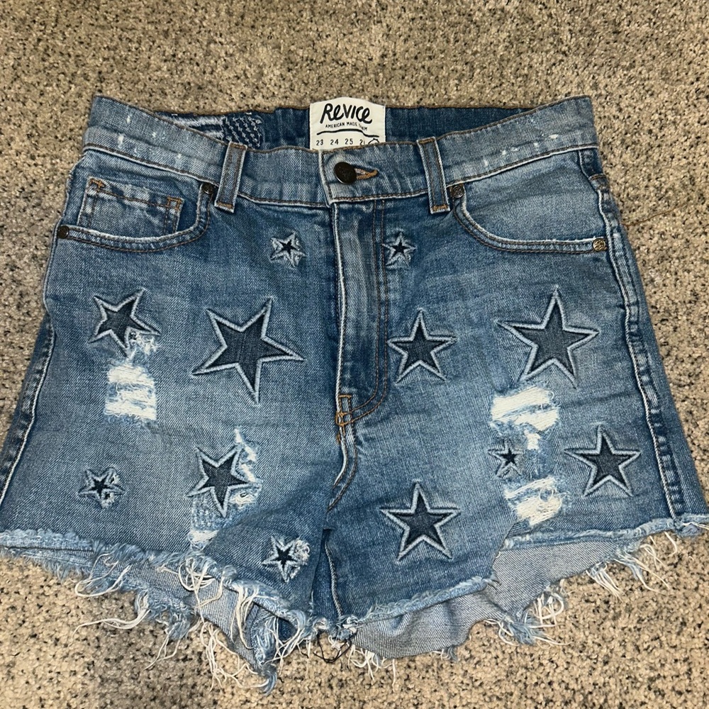 REVICE Denim Heaven Celestial Wash Star Shorts
